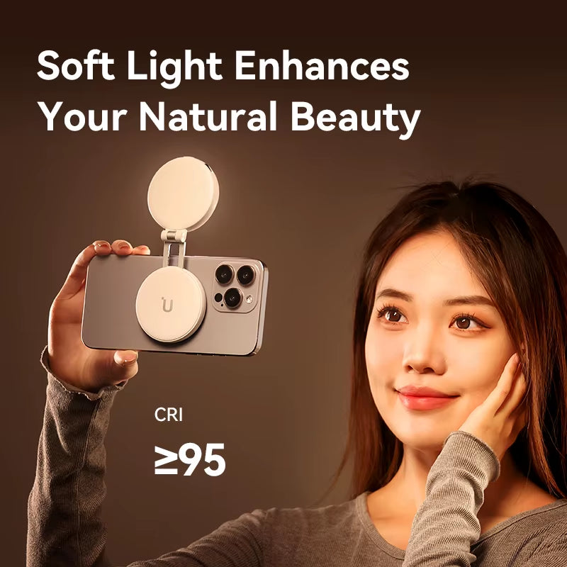 LM19 Magsafe Light Portable Selfie Light for Iphone 16 15 14 13 12 Pro Max Fill Light Phone Stand for Selfie Video Vlog